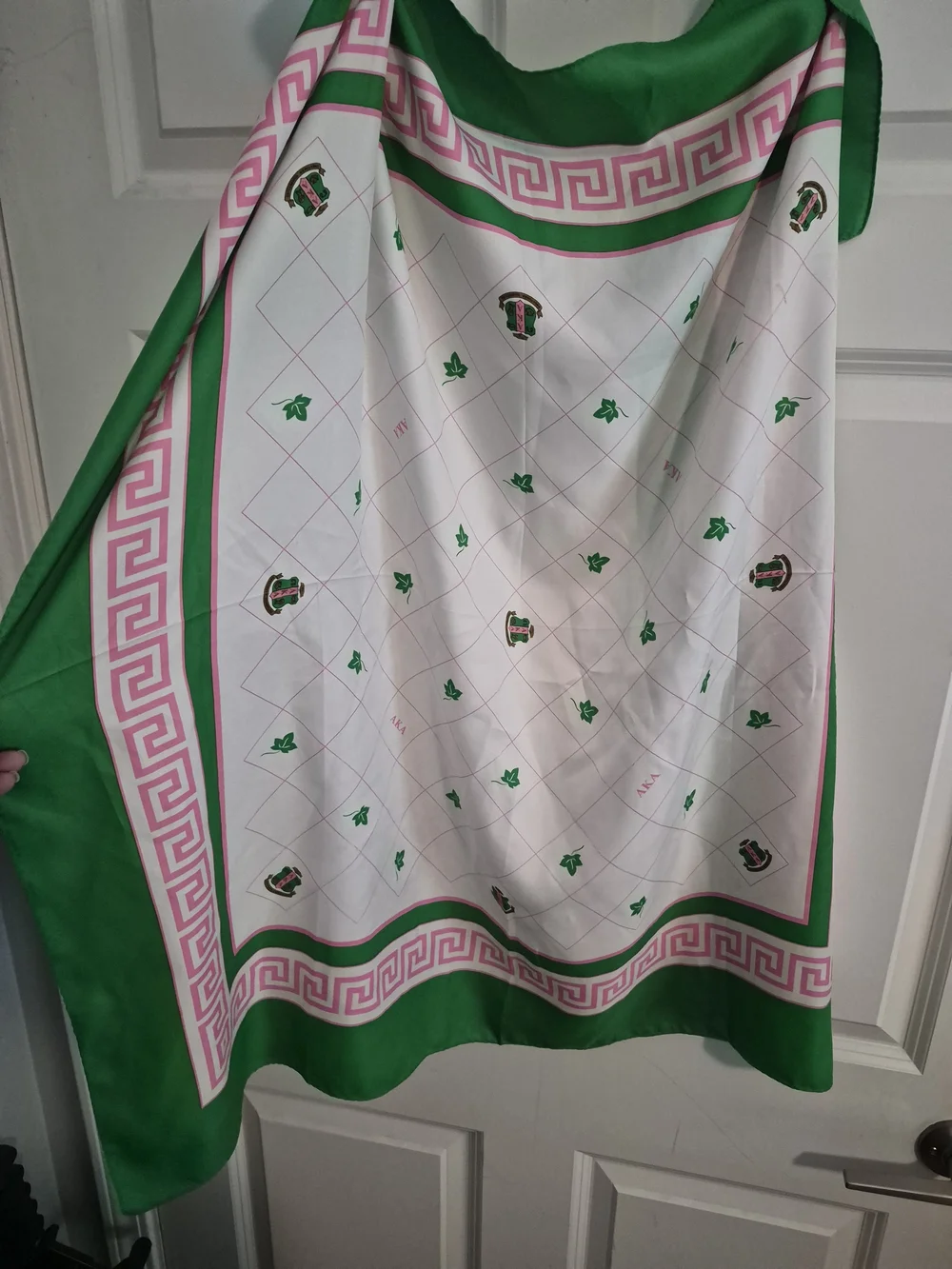 Alpha Kappa Alpha AKA Scarf Ivy Pink Green The Rah Rah Collection 34